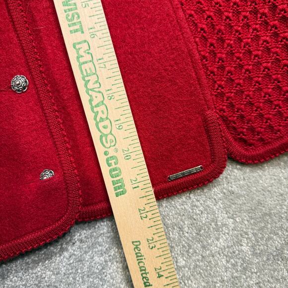 Vintage Geiger of Austria Boiled Wool Cardigan Sweater Red S/M Christmas Classic - Picture 13 of 16